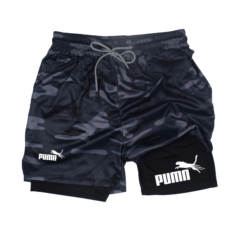 Compression Shorts Athletes - 남성용 여름 통기성 이중 레이어 탄성