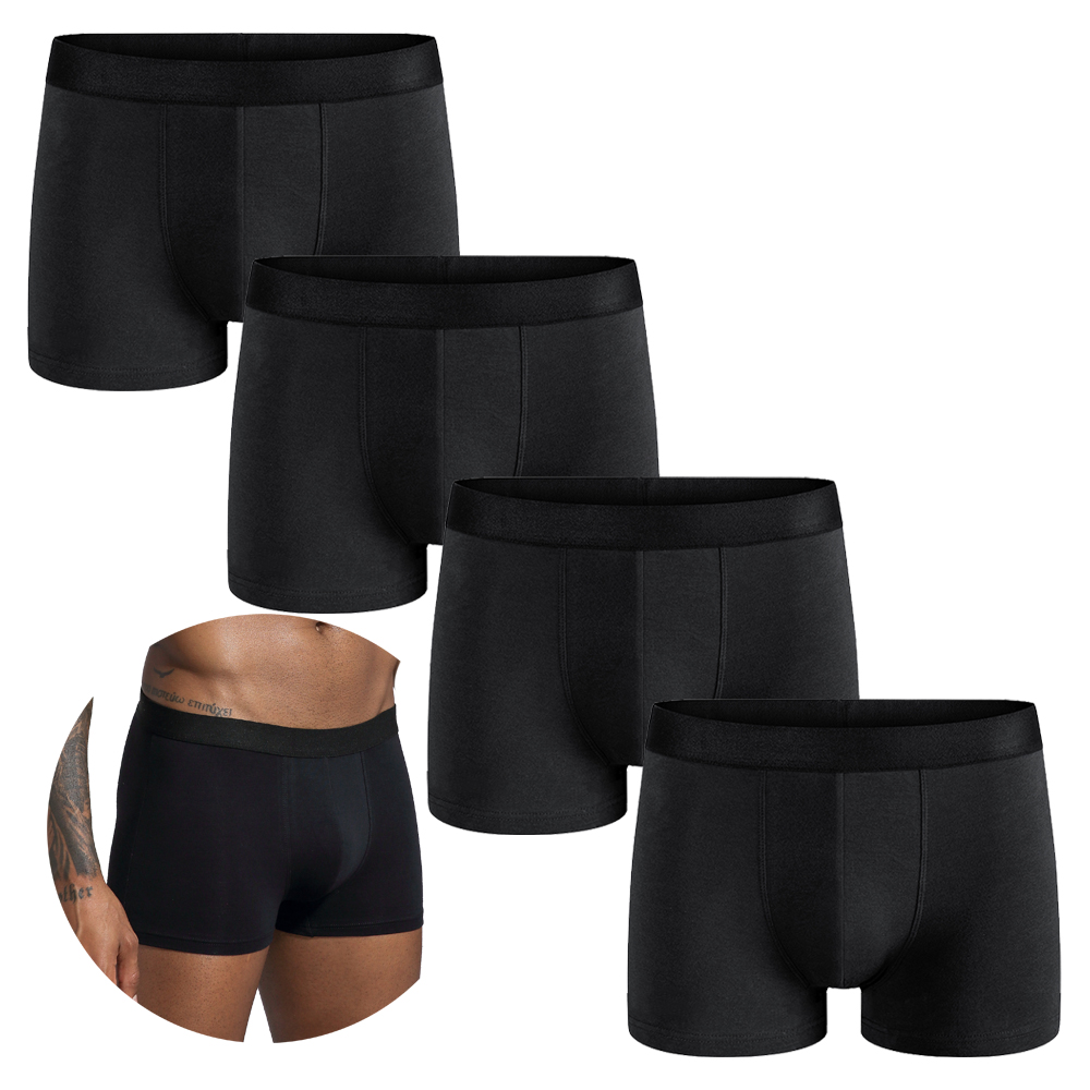 Boxer Shorts Modal - 4pcs 2025 남성용 속옷 블랙 미드