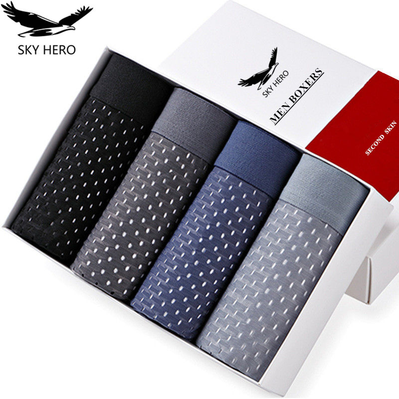 4 개/몫 속옷 남자 팬티 남자 팬티 섹시한 얼음 실크 - Boxer Shorts Modal 리뷰 및 가격