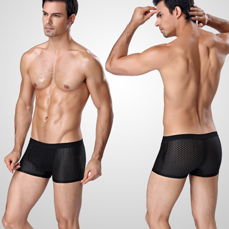 4 개/몫 속옷 남자 팬티 남자 팬티 섹시한 얼음 실크 - Boxer Shorts Modal 리뷰 및 가격