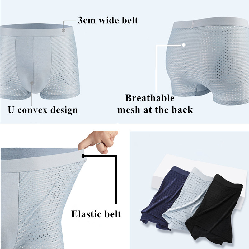 4 개/몫 속옷 남자 팬티 남자 팬티 섹시한 얼음 실크 - Boxer Shorts Modal 리뷰 및 가격