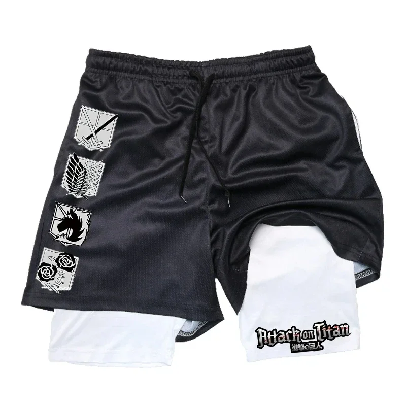 Anime Attack on Titan 2 in 1 체 - Compression Shorts Athletes 리뷰 및 가격