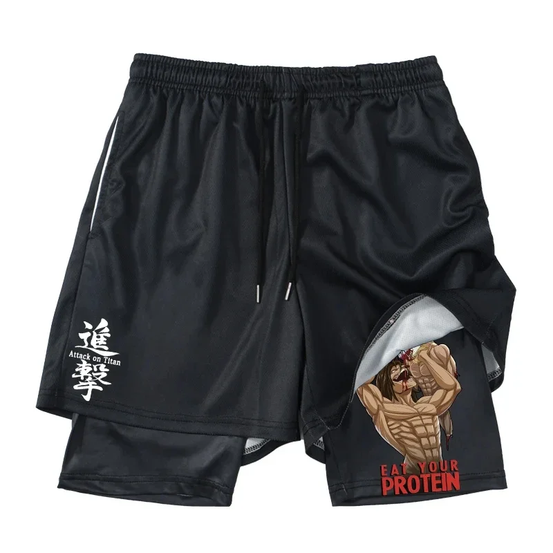 Anime Attack on Titan 2 in 1 체 - Compression Shorts Athletes 리뷰 및 가격