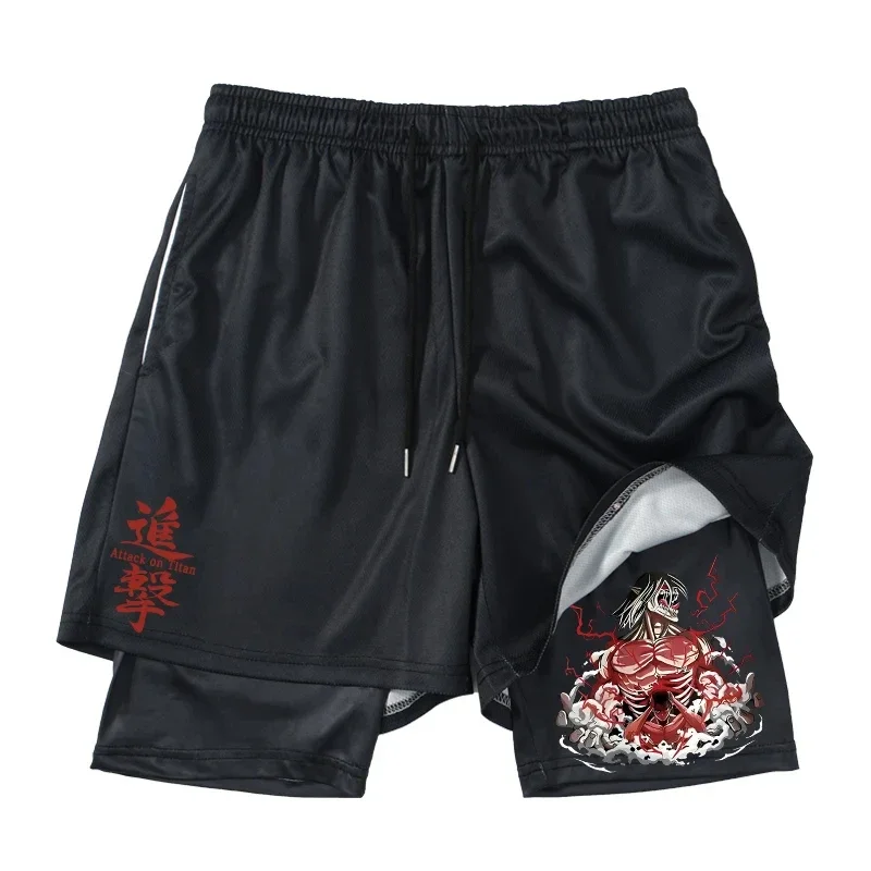 Anime Attack on Titan 2 in 1 체 - Compression Shorts Athletes 리뷰 및 가격